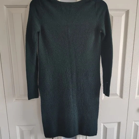 Tahari Pure Luxe Cashmere Tunic Top Dress Sweater Green XS - Picture 4 of 12